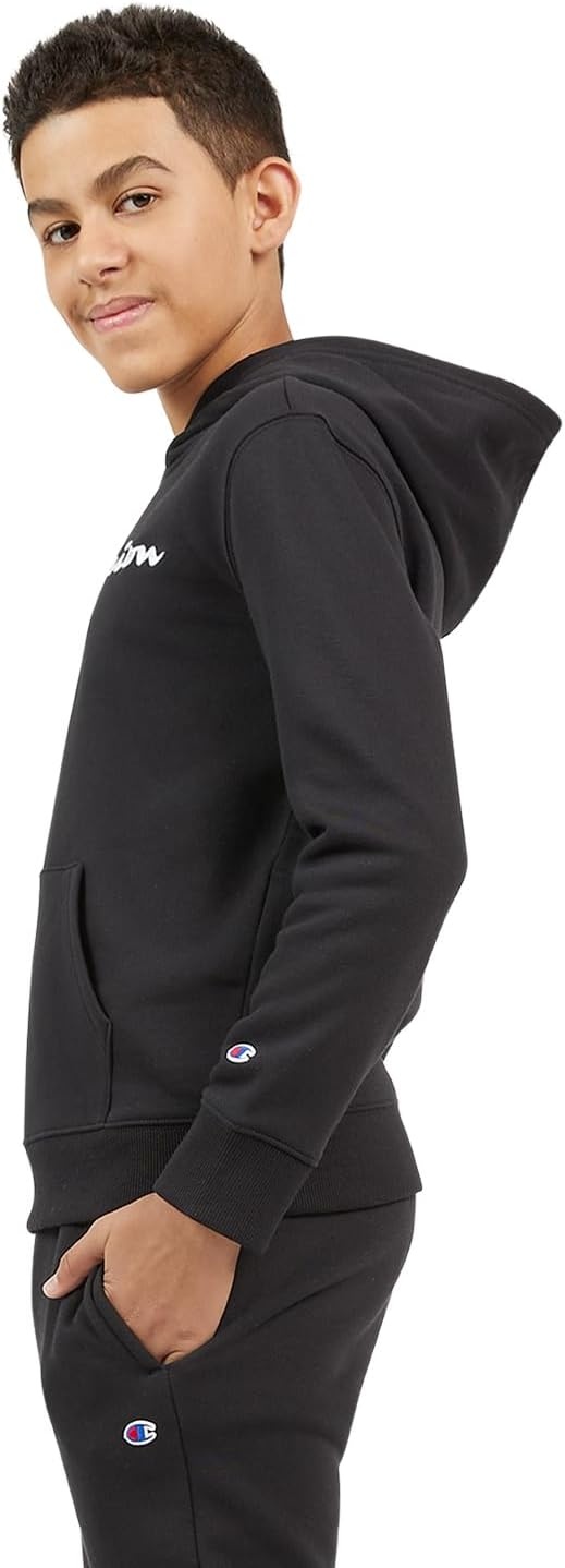 imageChampion Boys Boys Hoodie for Kids Sweatshirt Fleece Youth Pullover With HoodSignature Black