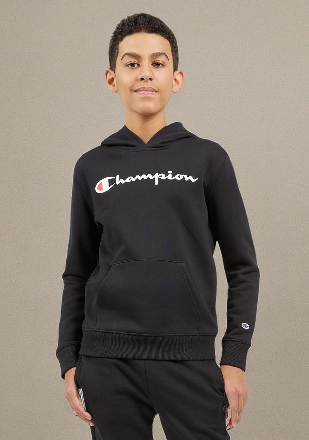 imageChampion Boys Boys Hoodie for Kids Sweatshirt Fleece Youth Pullover With HoodSignature Black