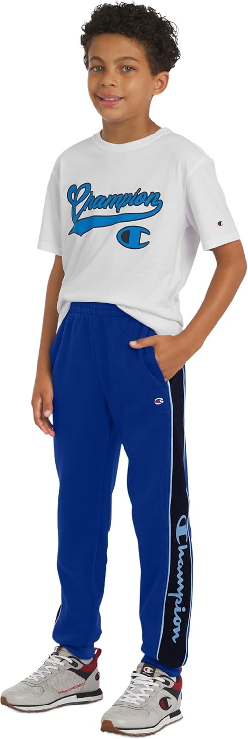 imageChampion Boys Boys Sweatpants Fleece Jogger PantsSurf Blue Stripe