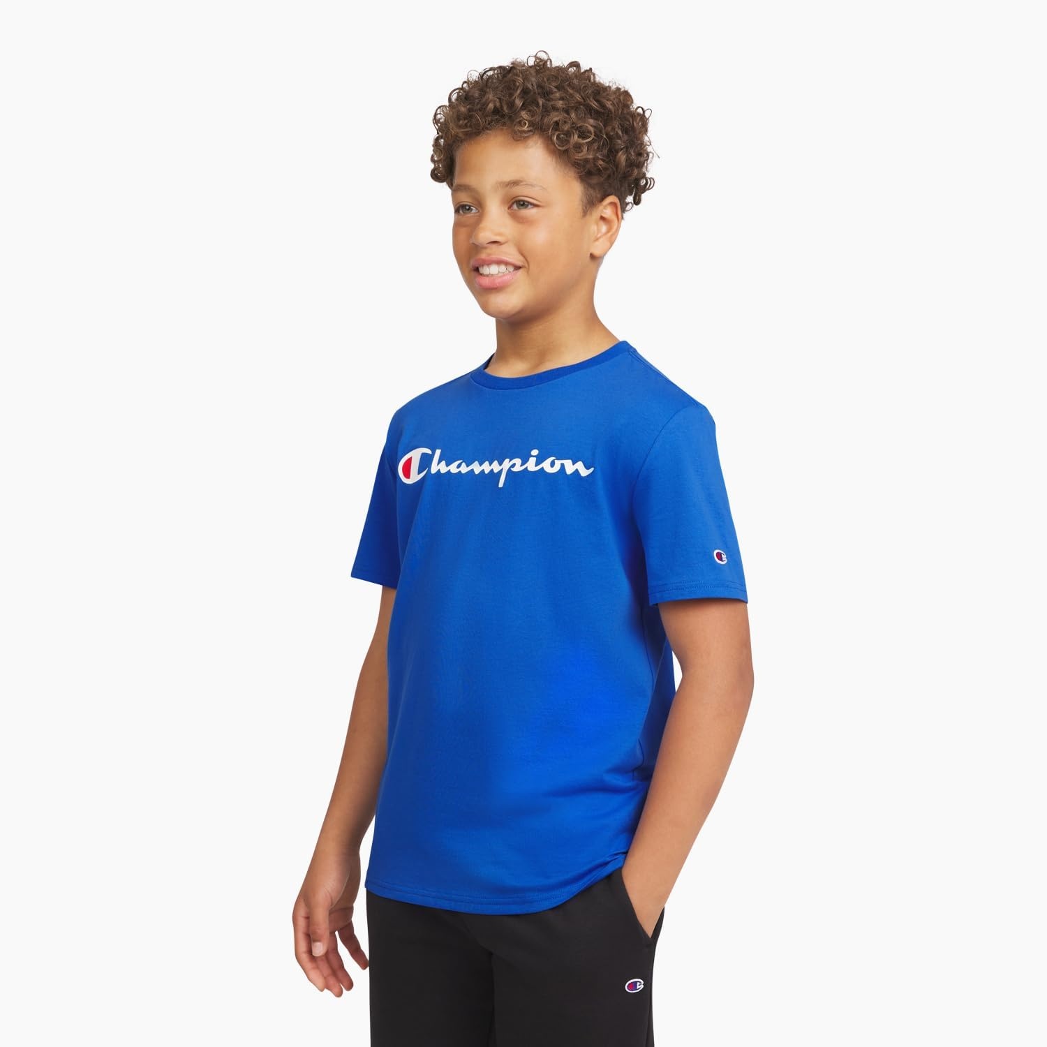 image:imageChampion Boys Champion Boys Tee Shirt Short Sleeve Logo TShirt for KidsCrash Blue