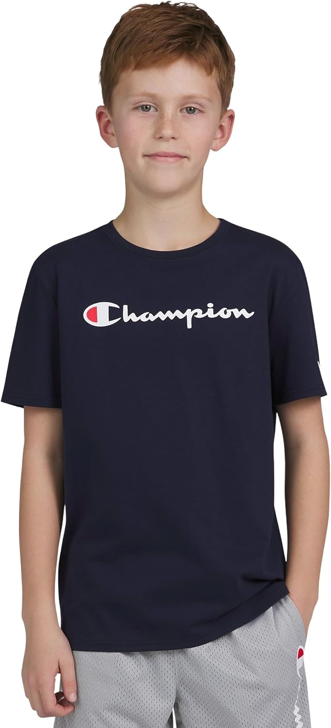 image:imageChampion Boys Champion Boys Tee Shirt Short Sleeve Logo TShirt for KidsSignature Dark Navy
