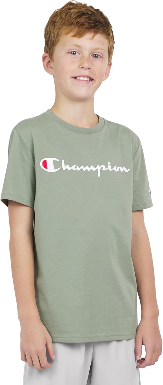 image:imageChampion Boys Champion Boys Tee Shirt Short Sleeve Logo TShirt for KidsSignature Pale Green