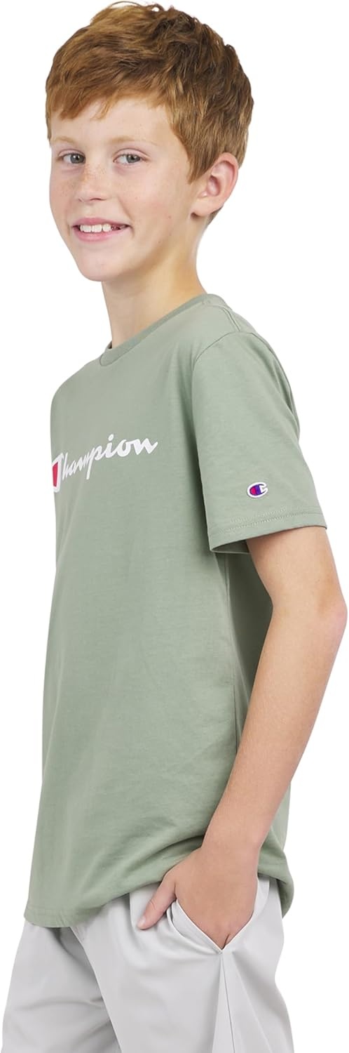 image:imageChampion Boys Champion Boys Tee Shirt Short Sleeve Logo TShirt for KidsSignature Pale Green