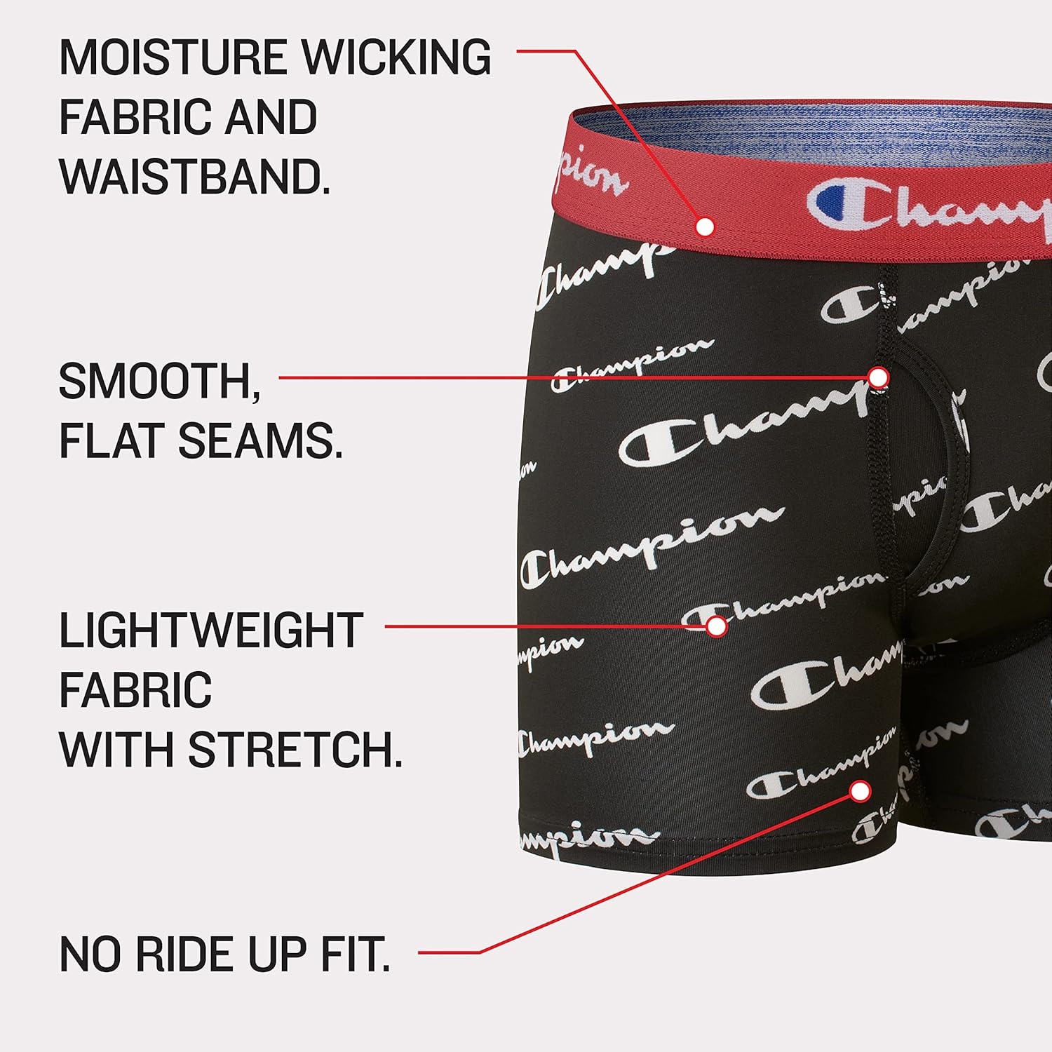 imageChampion Boys Everyday Active Lightweight Stretch Boxer Briefs 4 Pack SxlBlueRedScripts