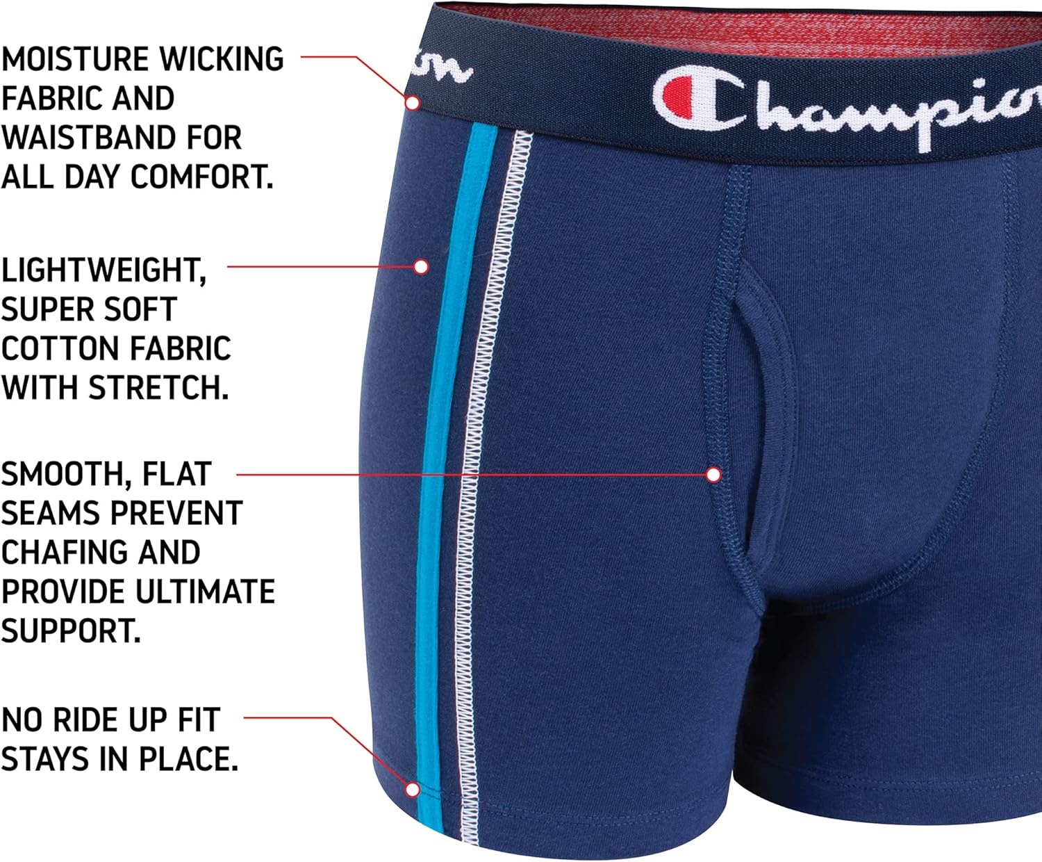 imageChampion Boys Everyday Cotton Stretch Briefs 4 PackNavyTealGrey