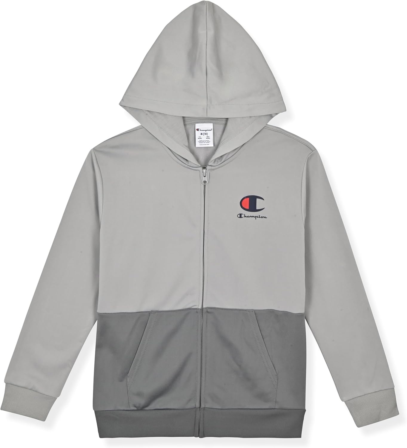 imageChampion Boys Jogger Set Fleece Hoodie and Sweatpants TracksuitGrey Colorblock
