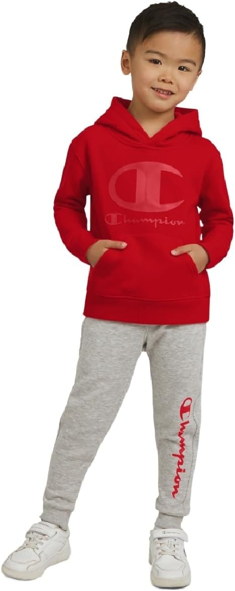 imageChampion Boys Jogger Set Fleece Hoodie and Sweatpants TracksuitGrey Heather