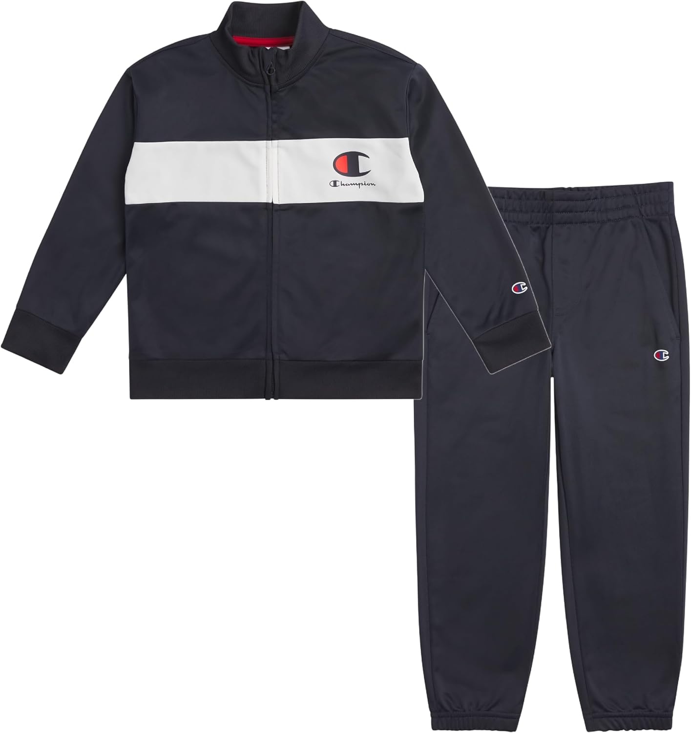 imageChampion Boys Jogger Set Fleece Hoodie and Sweatpants TracksuitNavy Red