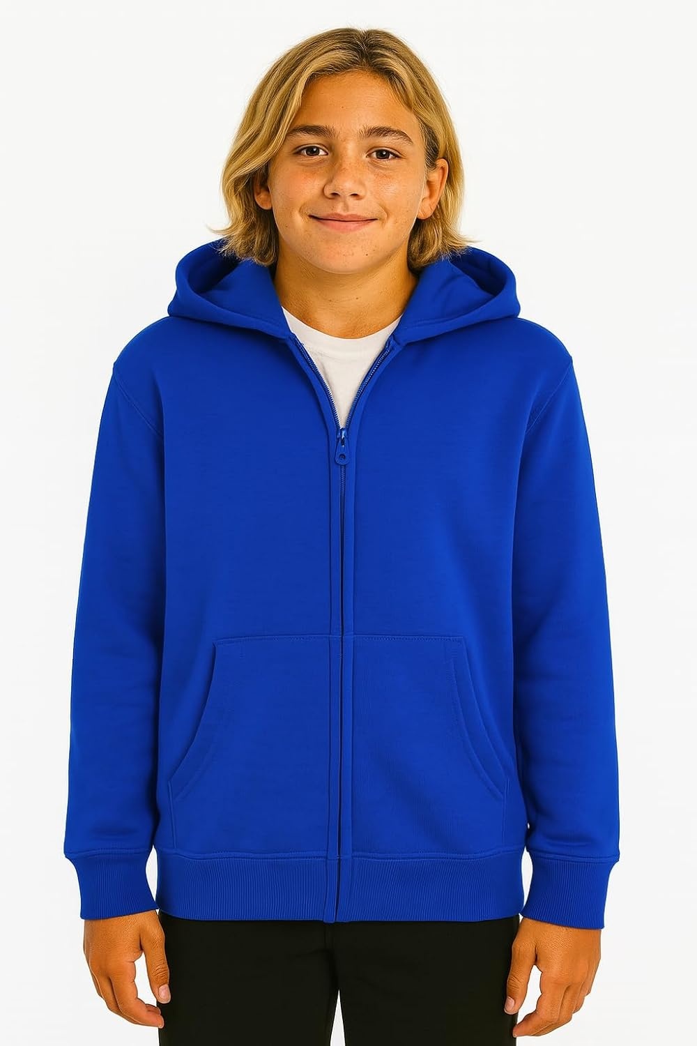 imageChampion Boys Zip Front Fleece Hoodie Sweatshirt for KidsBlue Surf