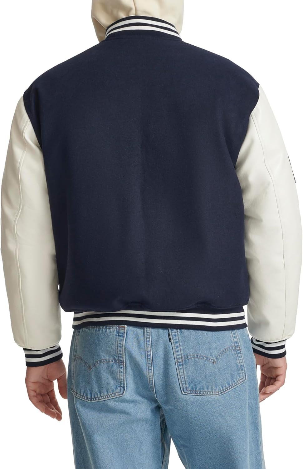 image:imageChampion Mens Letterman Varsity Bomber Jacket With PatchesNavyWhite