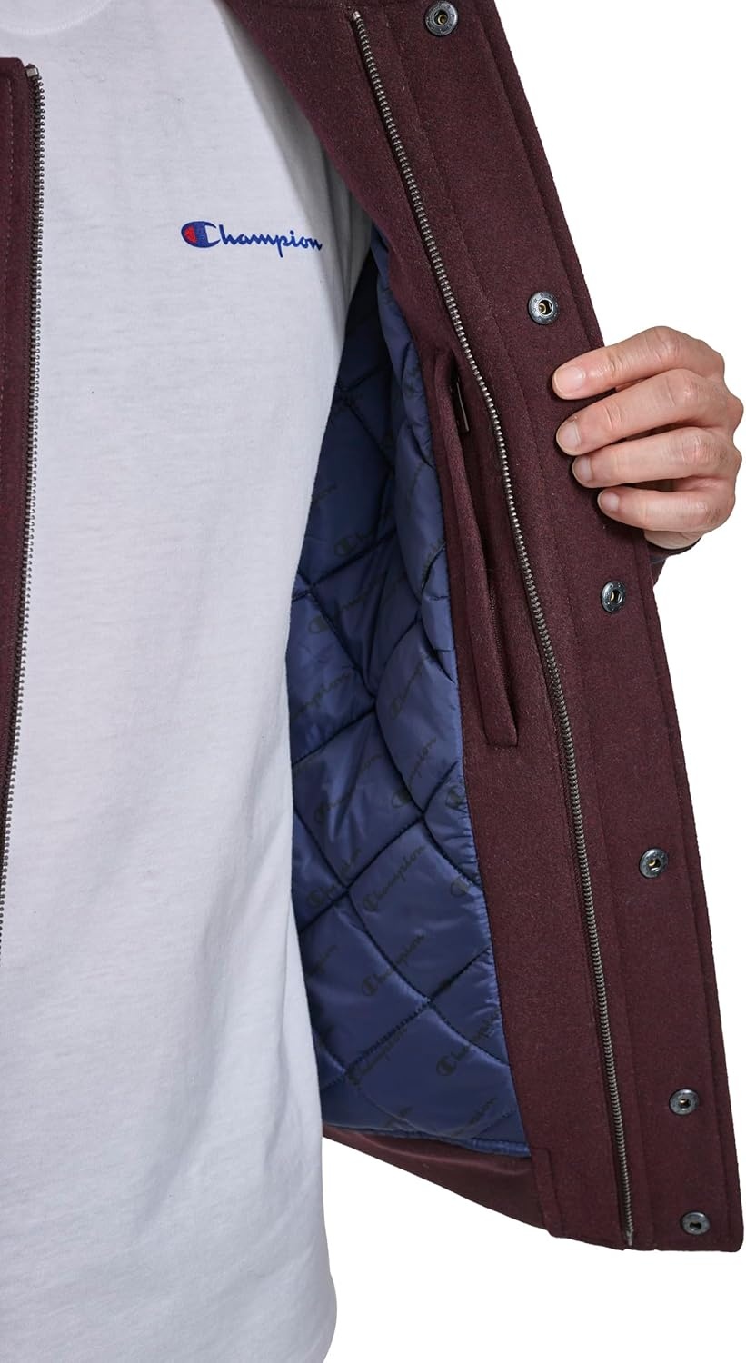 image:imageChampion Mens Letterman Varsity Bomber Jacket With PatchesWine