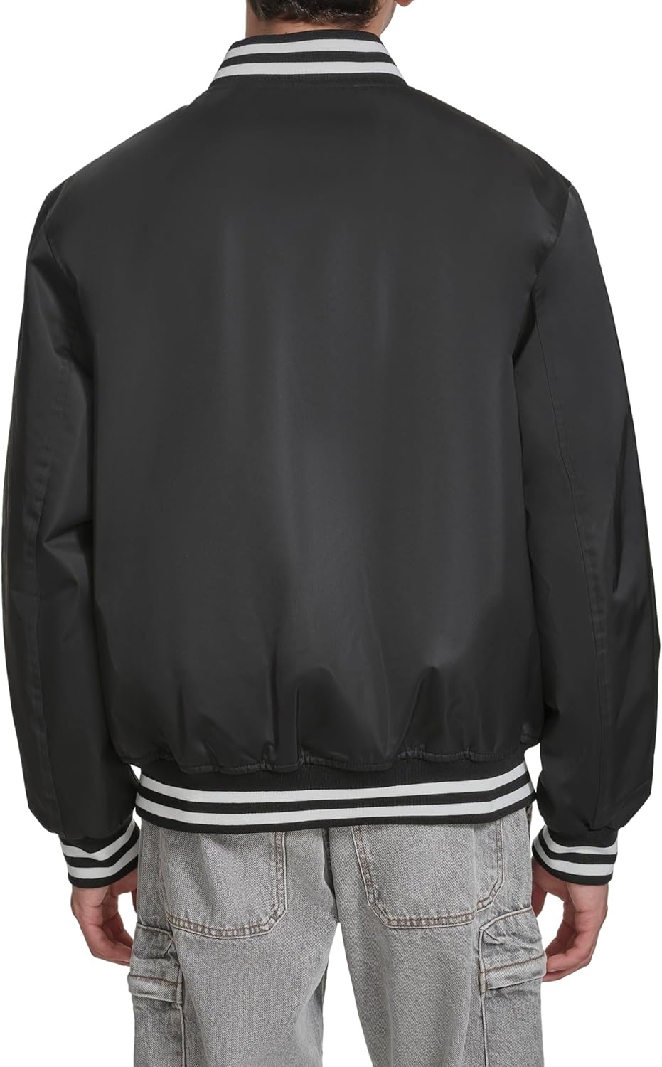 image:imageChampion Mens Logo Stripedtrim Varsity JacketBlack