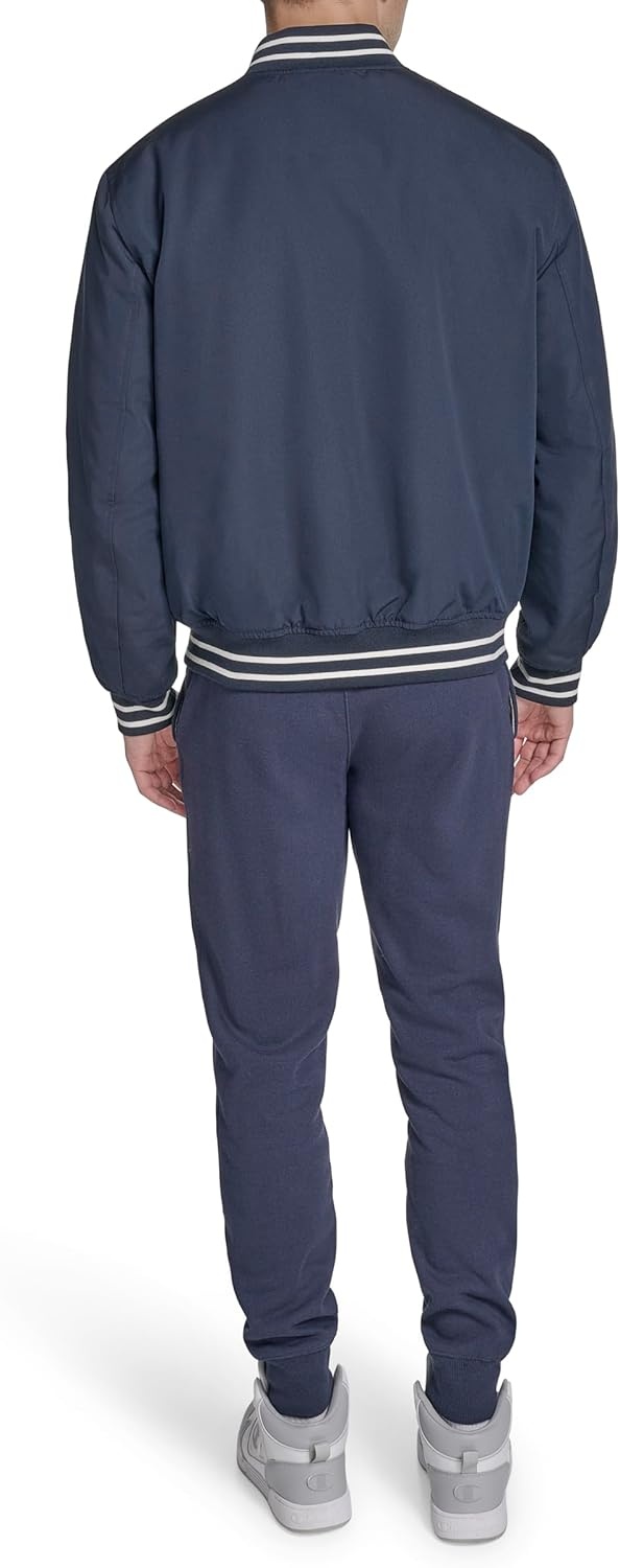 image:imageChampion Mens Logo Stripedtrim Varsity JacketPeacoat Matte Filled