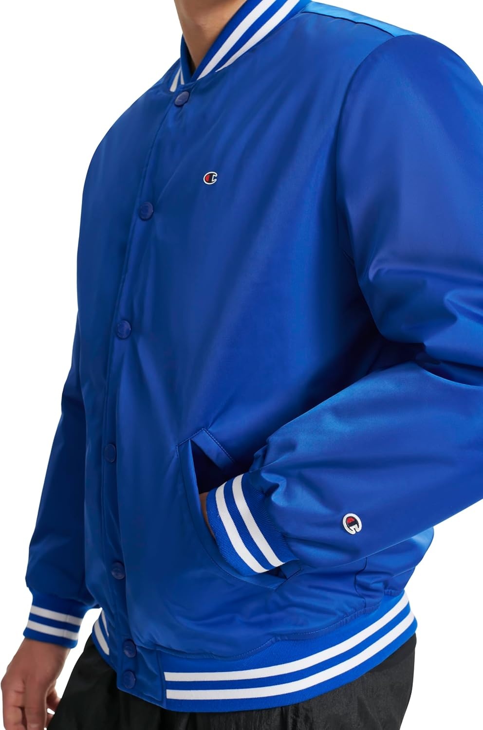image:imageChampion Mens Logo Stripedtrim Varsity JacketSurf the Web