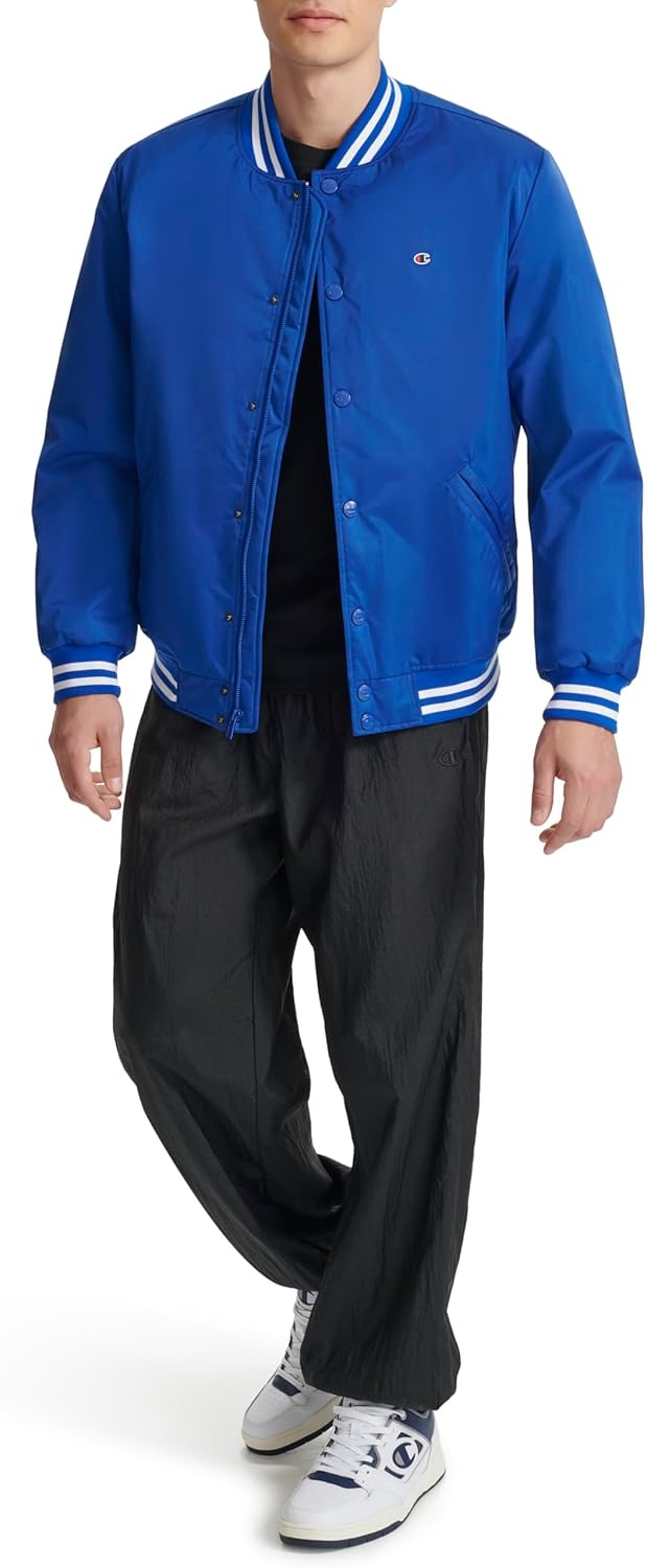 image:imageChampion Mens Logo Stripedtrim Varsity JacketSurf the Web