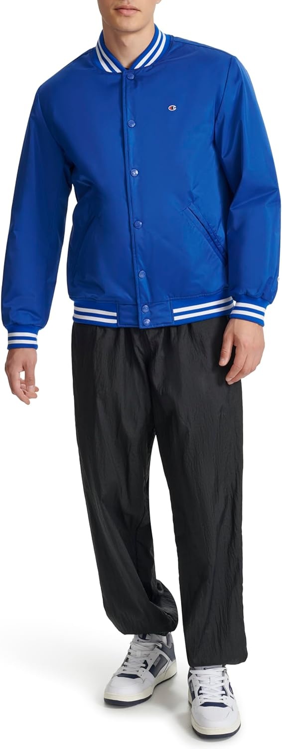 image:imageChampion Mens Logo Stripedtrim Varsity JacketSurf the Web