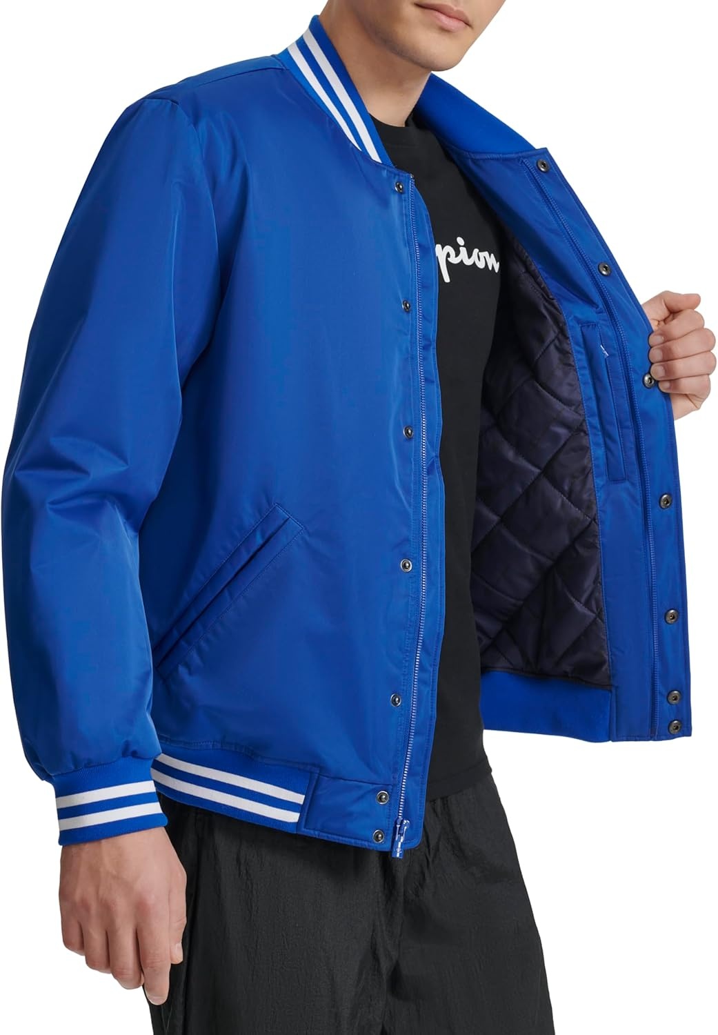 image:imageChampion Mens Logo Stripedtrim Varsity JacketSurf the Web