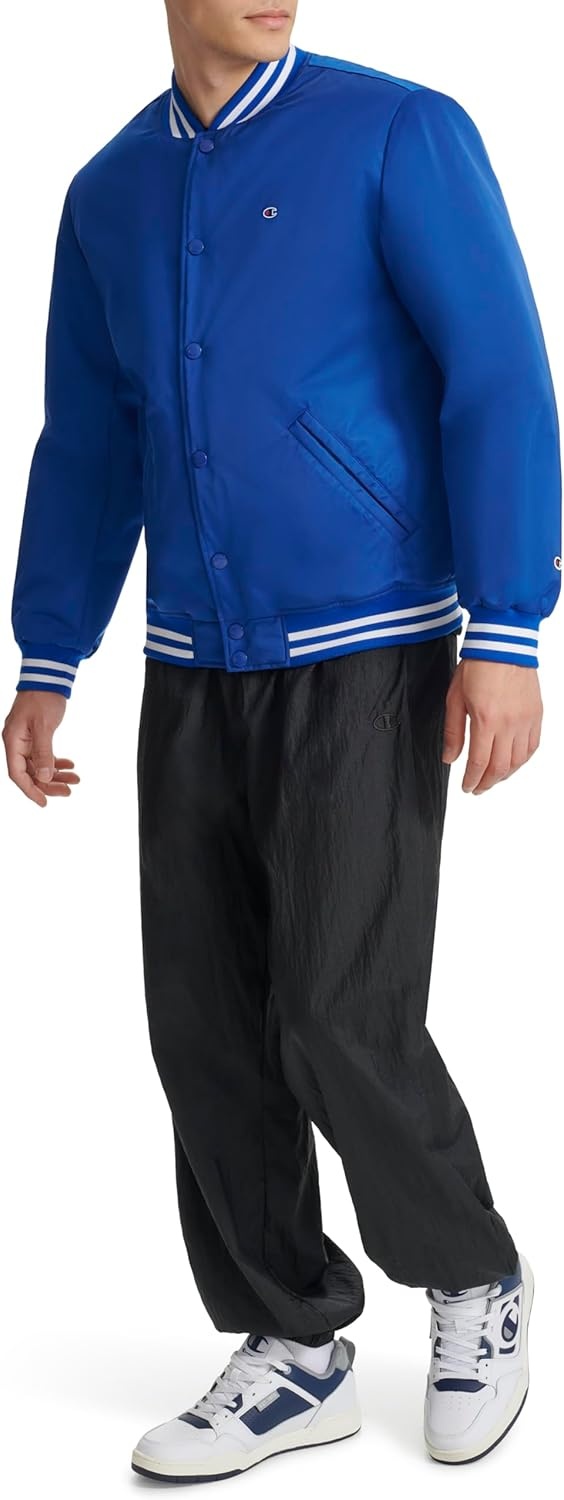 image:imageChampion Mens Logo Stripedtrim Varsity JacketSurf the Web