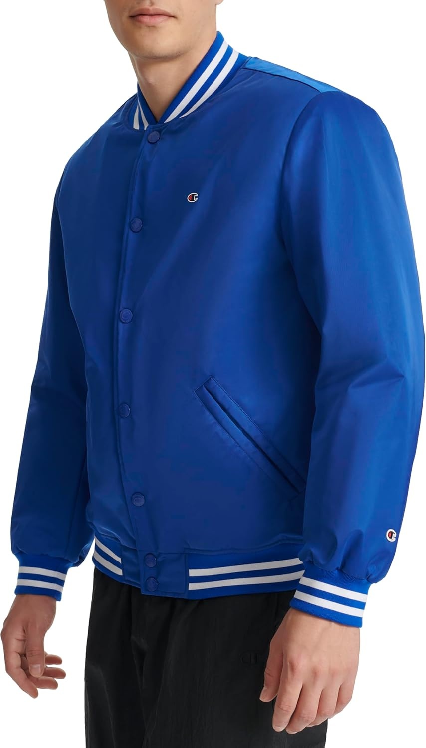 image:imageChampion Mens Logo Stripedtrim Varsity JacketSurf the Web