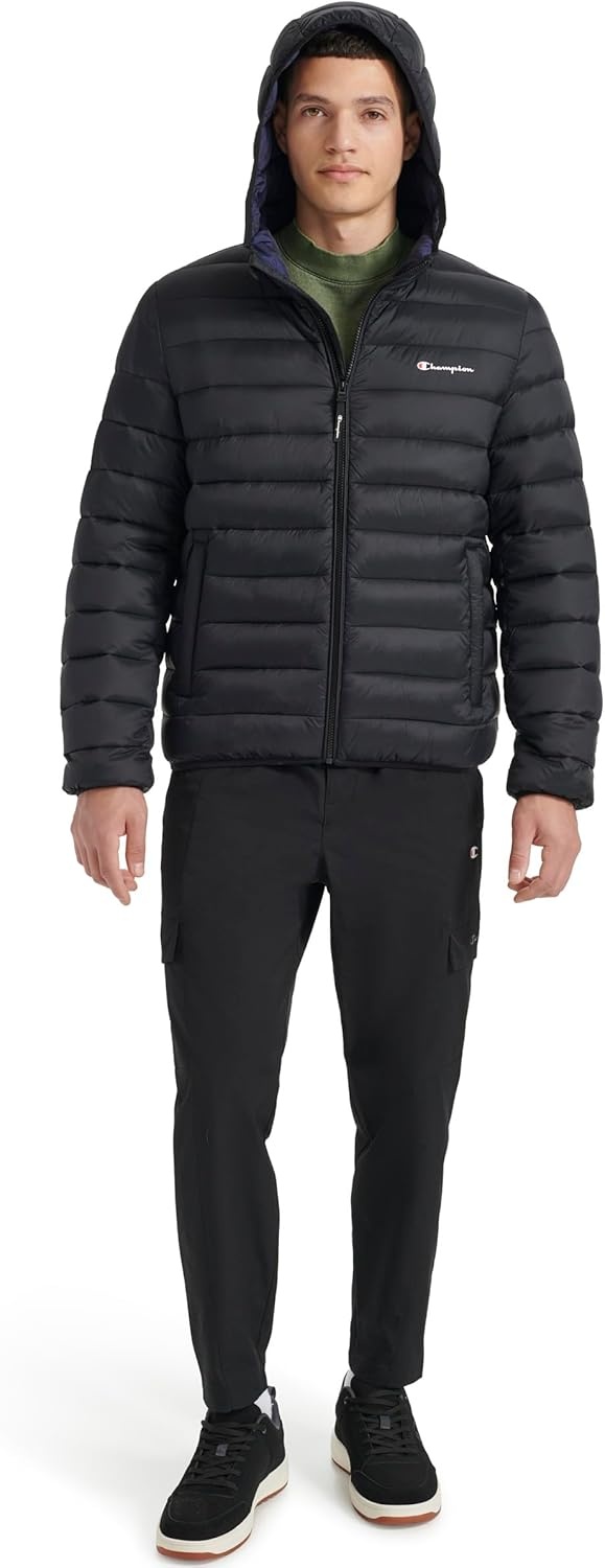 image:imageChampion Mens Performance Lightweight Puffer Jacket With HoodBlack