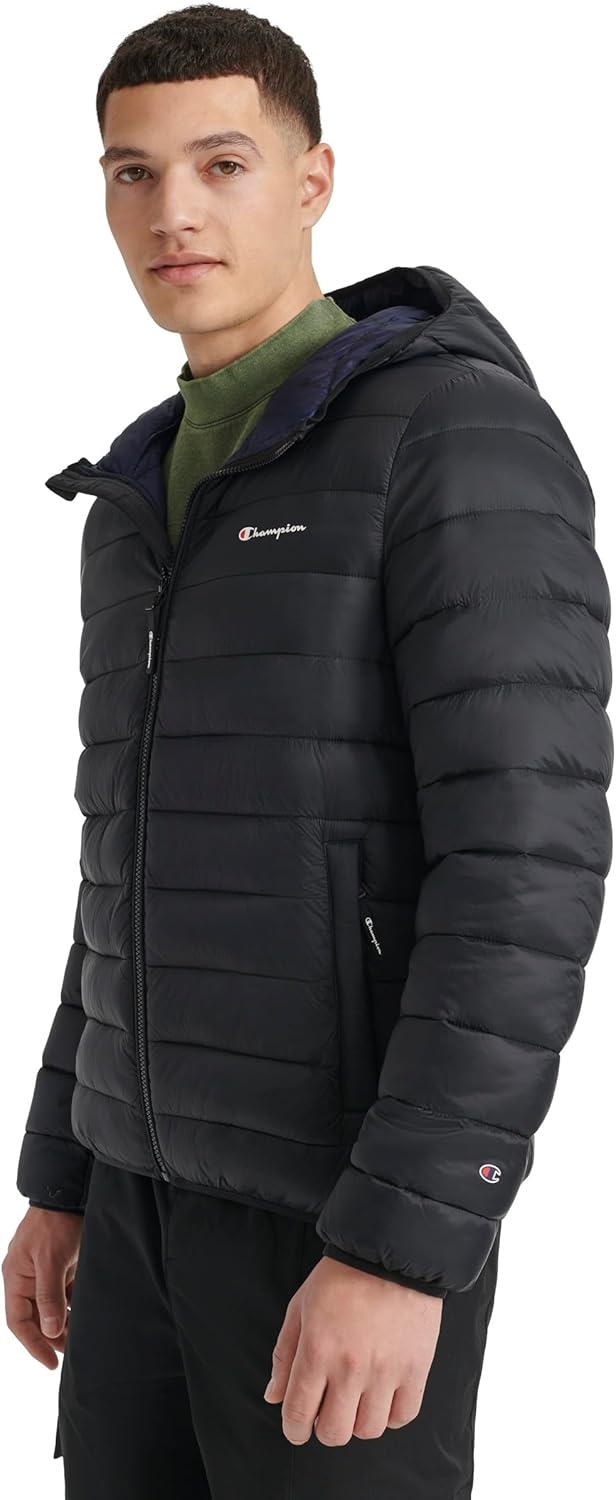 image:imageChampion Mens Performance Lightweight Puffer Jacket With HoodBlack