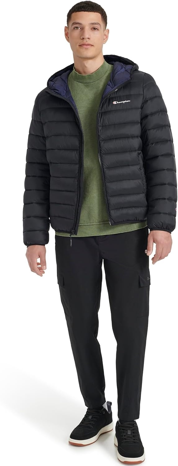image:imageChampion Mens Performance Lightweight Puffer Jacket With HoodBlack