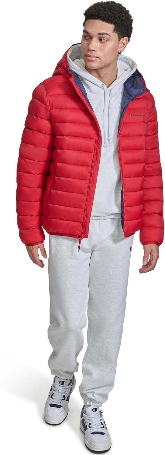image:imageChampion Mens Performance Lightweight Puffer Jacket With HoodChili Pepper