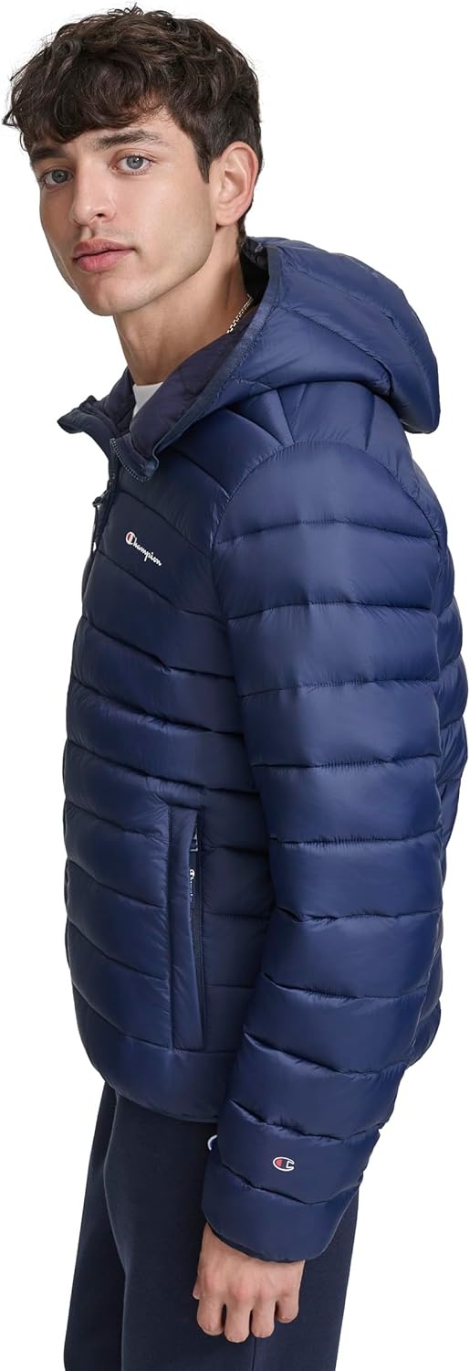 image:imageChampion Mens Performance Lightweight Puffer Jacket With HoodPeacoat