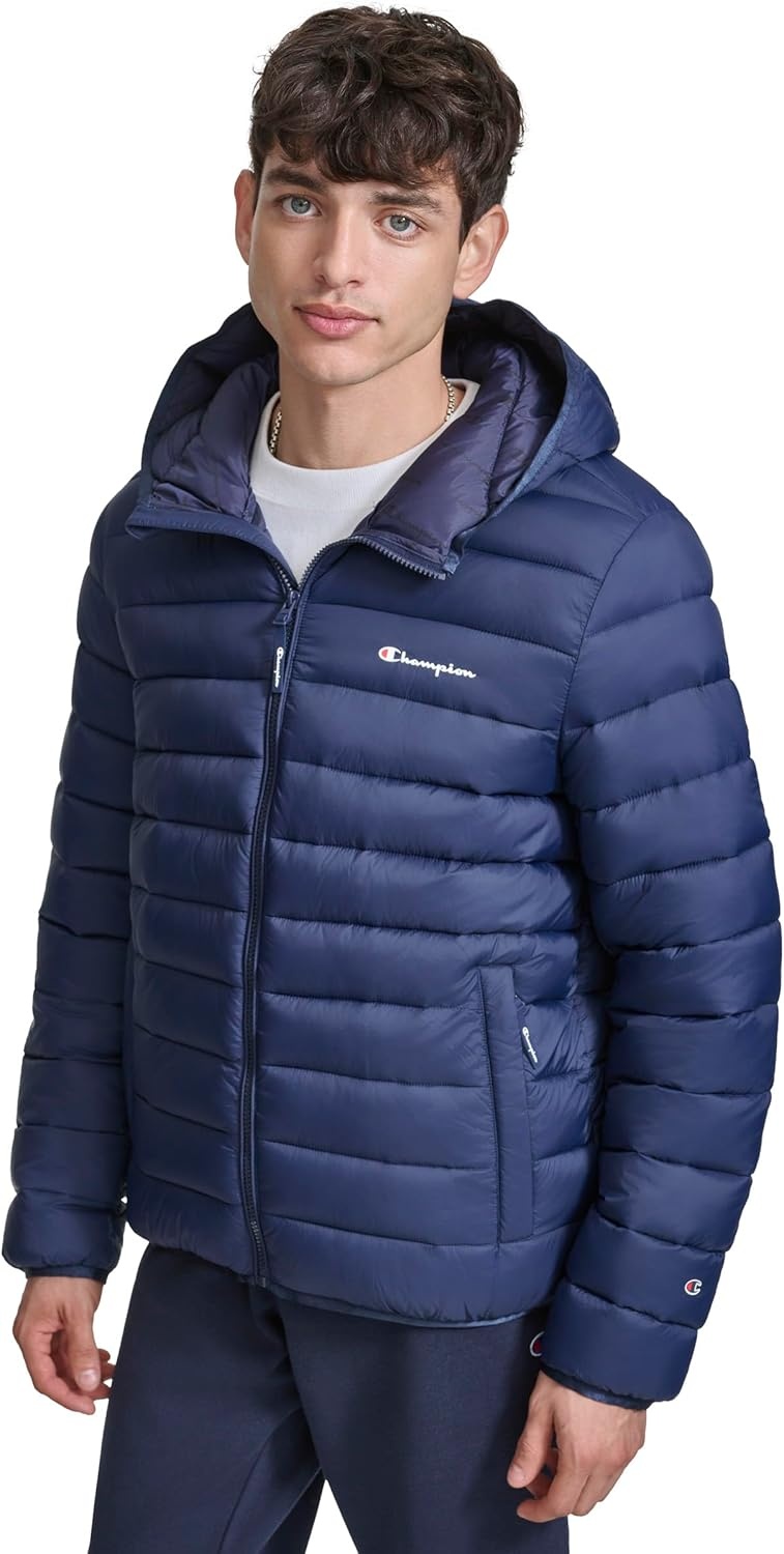image:imageChampion Mens Performance Lightweight Puffer Jacket With HoodPeacoat
