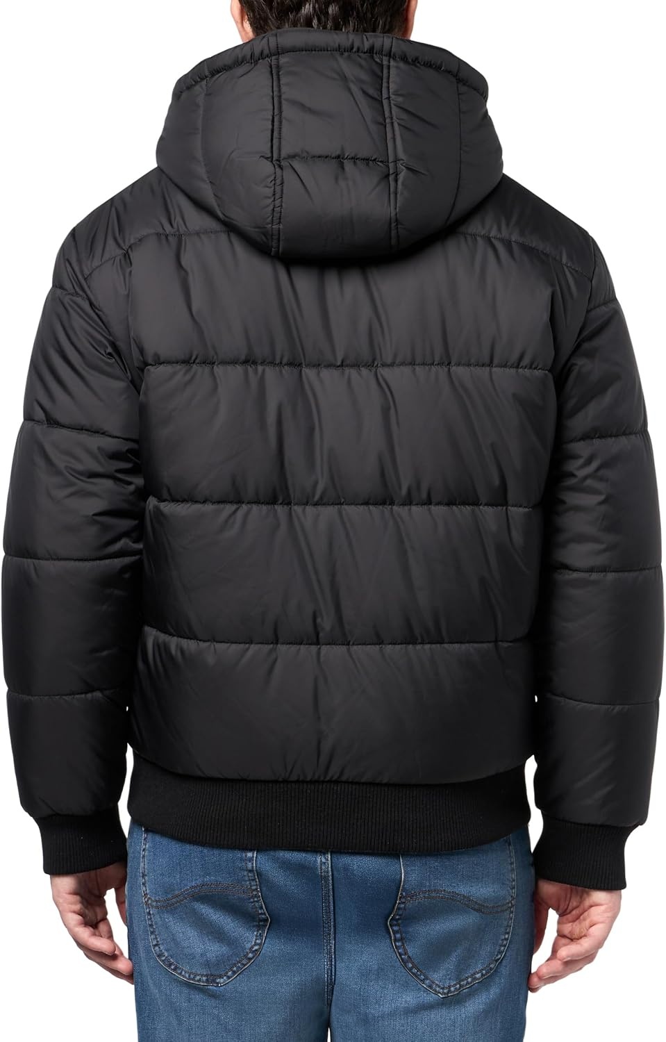 image:imageChampion Mens Reversible Puffer Jacket with Drawstring HoodBlackHeather Grey