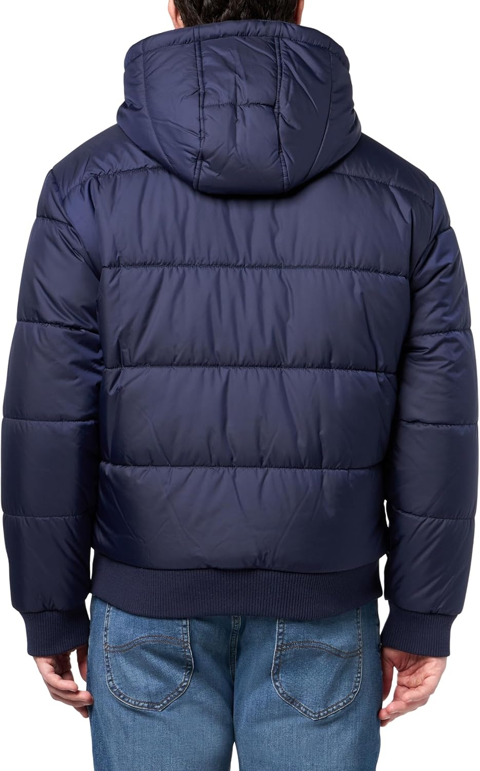 image:imageChampion Mens Reversible Puffer Jacket with Drawstring HoodNavyCharcoal