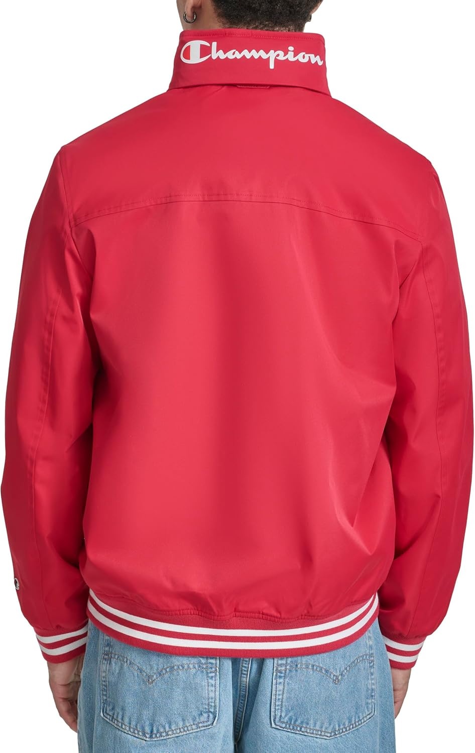 image:imageChampion Mens Water Resistant Varsity Bomber Jacket With Flex Stand CollarChili Pepper