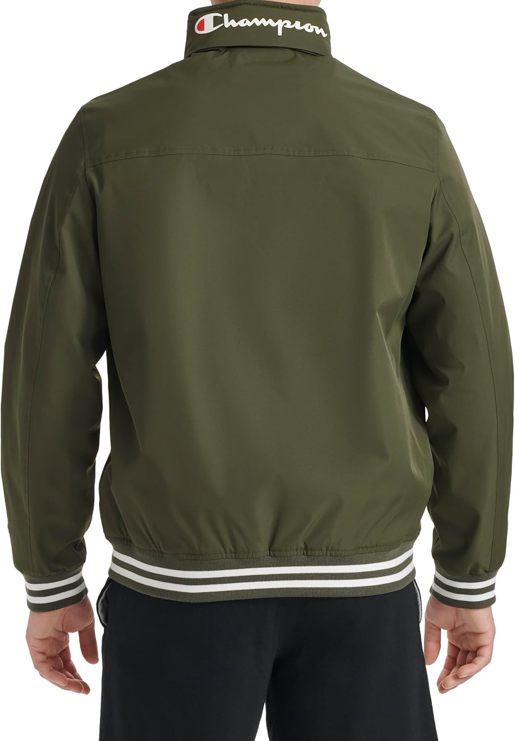 image:imageChampion Mens Water Resistant Varsity Bomber Jacket With Flex Stand CollarForest Night