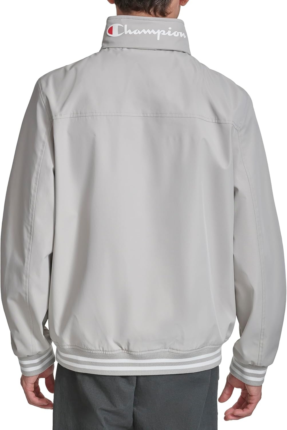 image:imageChampion Mens Water Resistant Varsity Bomber Jacket With Flex Stand CollarOyster