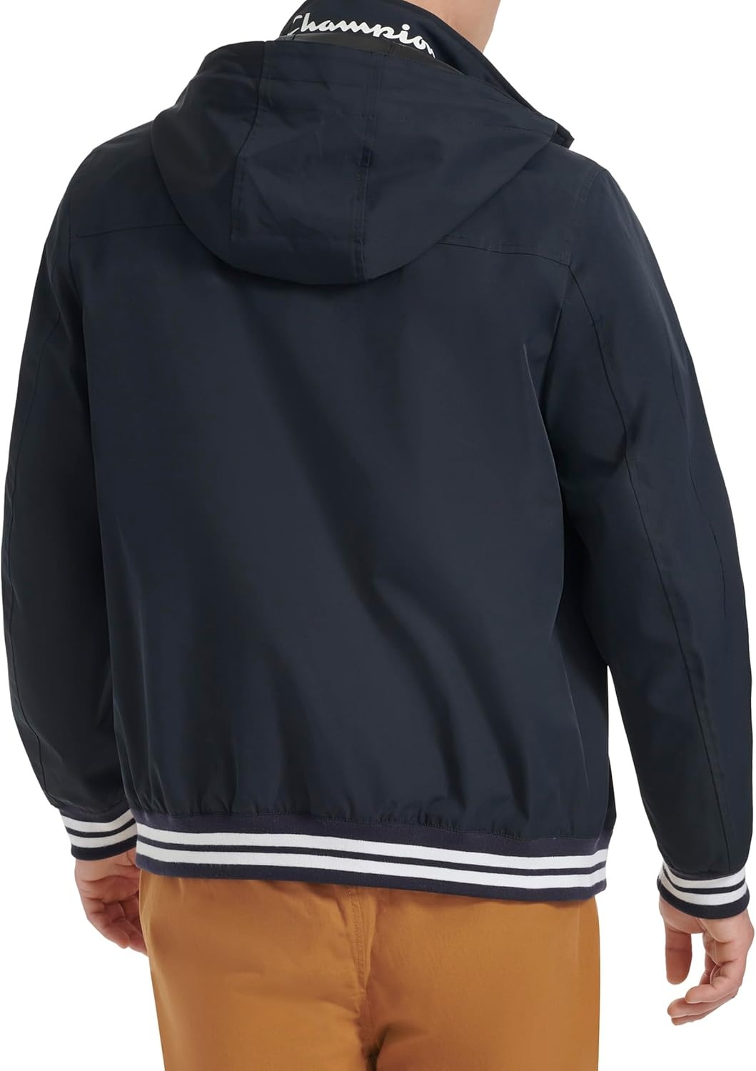 image:imageChampion Mens Water Resistant Varsity Bomber Jacket With Flex Stand CollarPeacoat