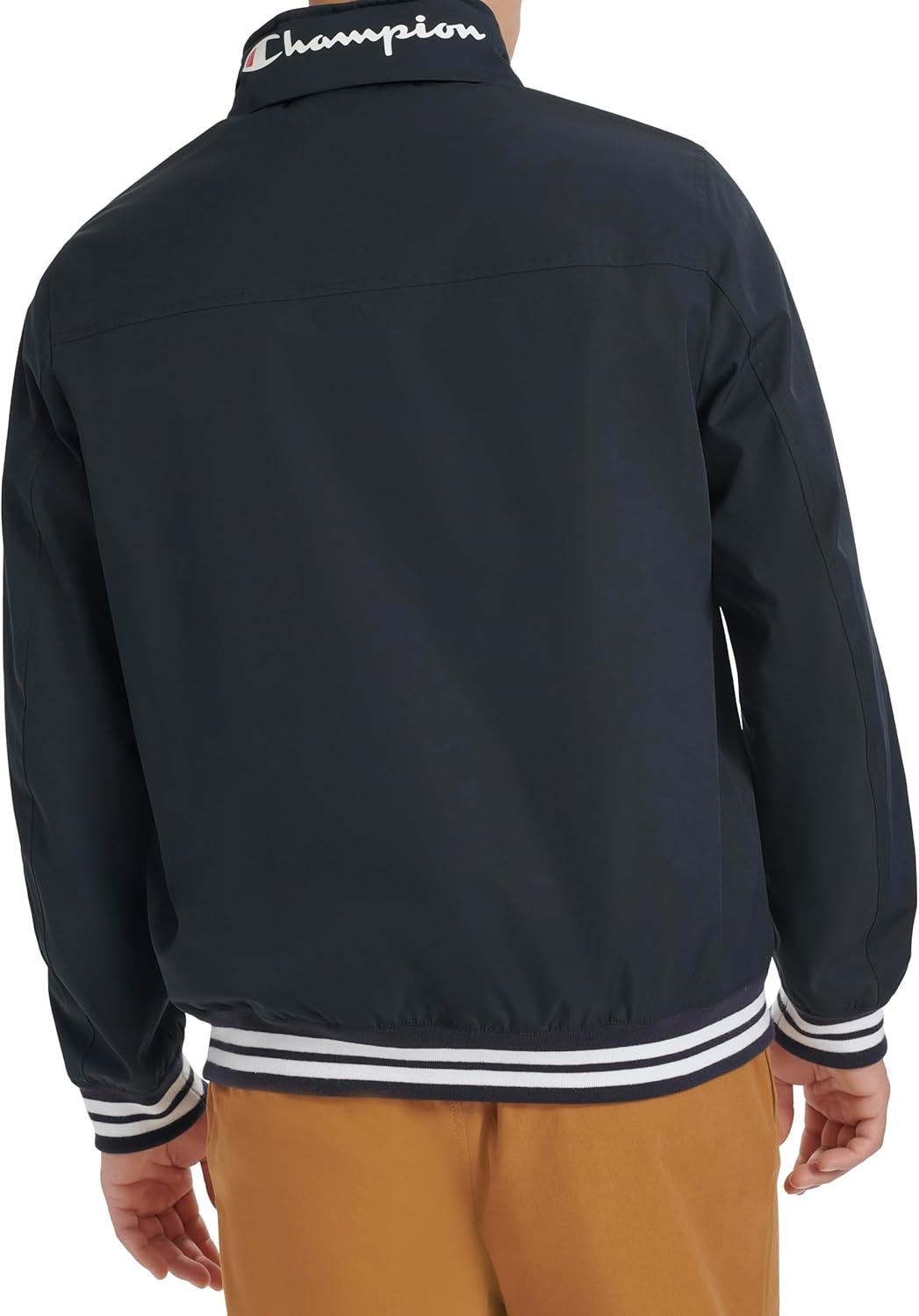 image:imageChampion Mens Water Resistant Varsity Bomber Jacket With Flex Stand CollarPeacoat