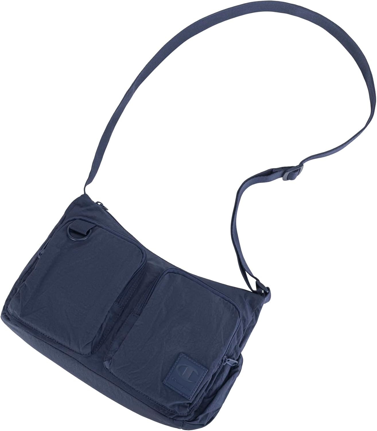 image:imageChampion Quartz Small Messenger Bag in Crinkle Nylon with Adjustable Strap Water Bottle Pocket for Work Travel CommuteBlue Ink
