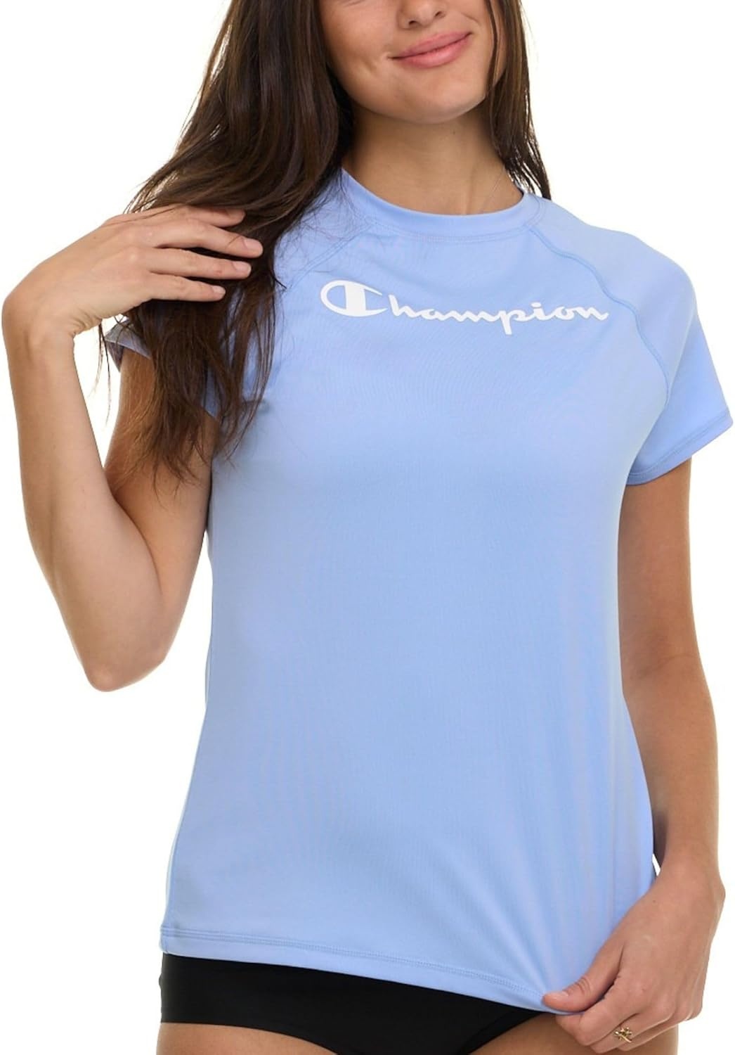 image:imageChampion Rash Guard for Women Womens Rash Guard Short Sleeve Shirts Rashguard Swim Shirt Women UPF 50 SPF amp UV ProtectionLight Blue