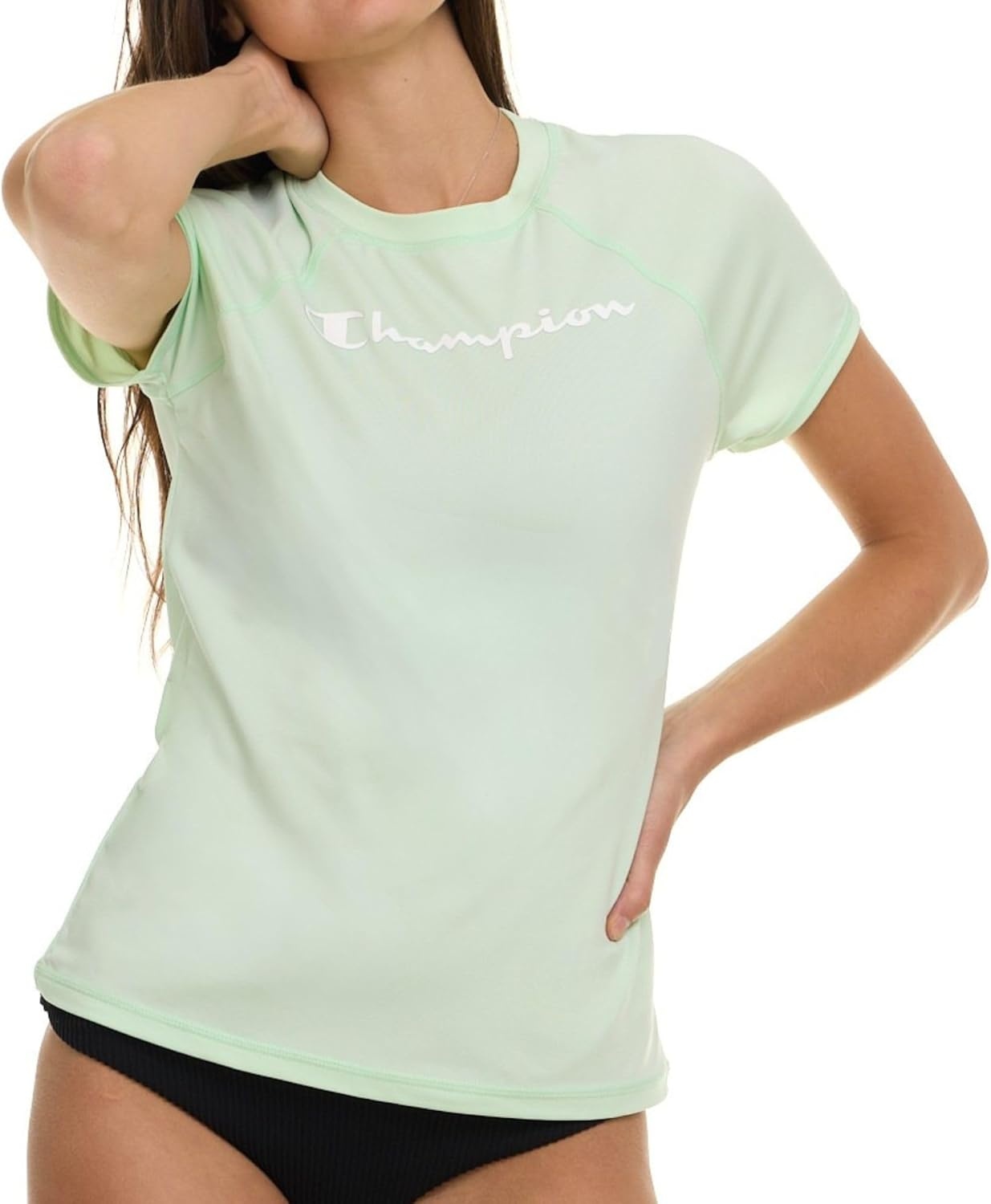image:imageChampion Rash Guard for Women Womens Rash Guard Short Sleeve Shirts Rashguard Swim Shirt Women UPF 50 SPF amp UV ProtectionLime