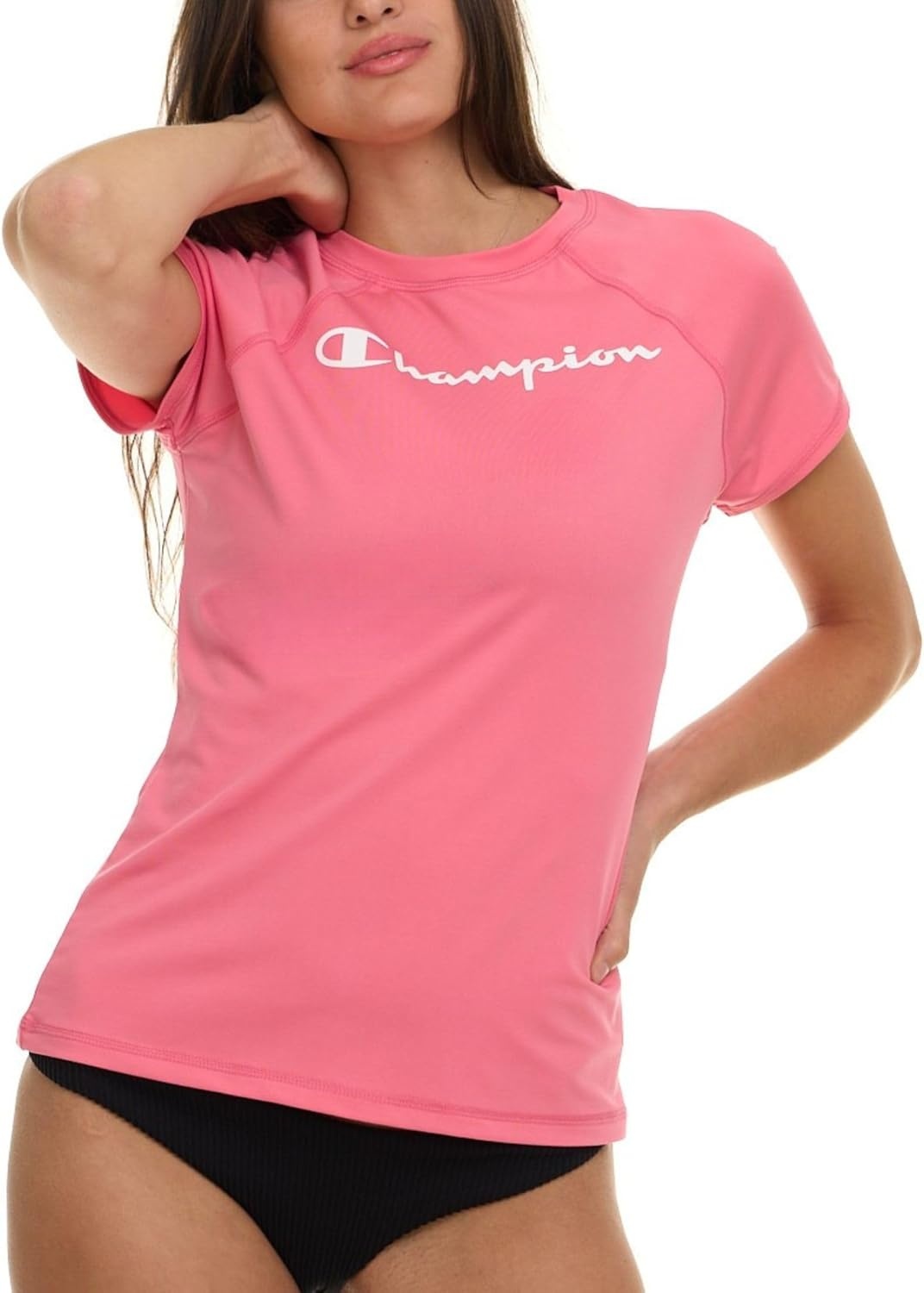 image:imageChampion Rash Guard for Women Womens Rash Guard Short Sleeve Shirts Rashguard Swim Shirt Women UPF 50 SPF amp UV ProtectionPink
