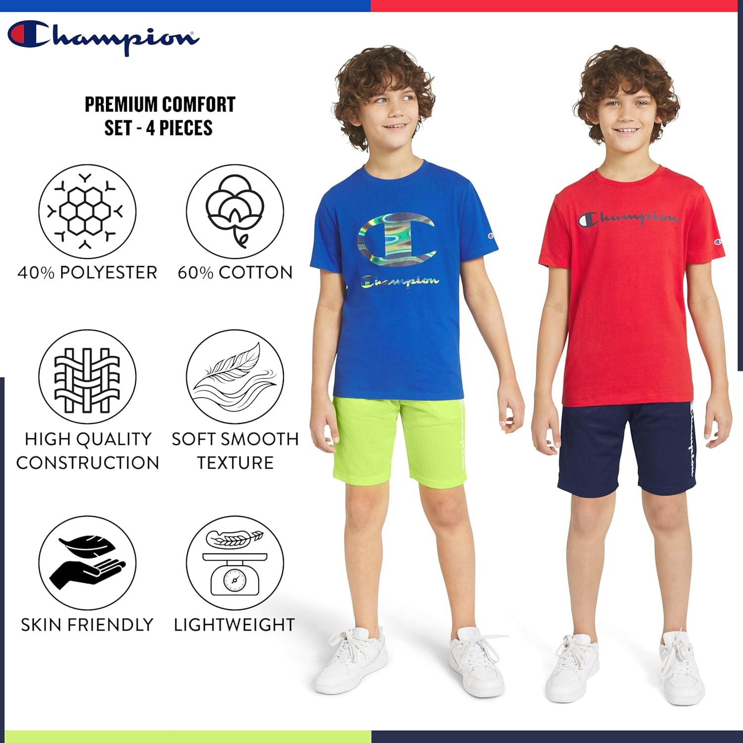 imageChampion boys Champion Boys 4piece Short SetBright Yellowred