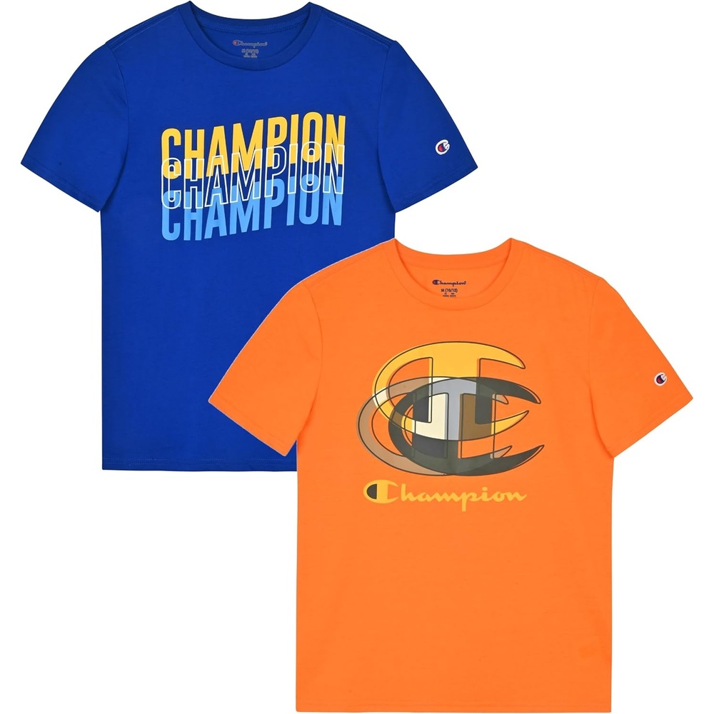 image:imageChampion Boys 2 Pack Short Sleeve Tee Shirt for KidsBlueorange