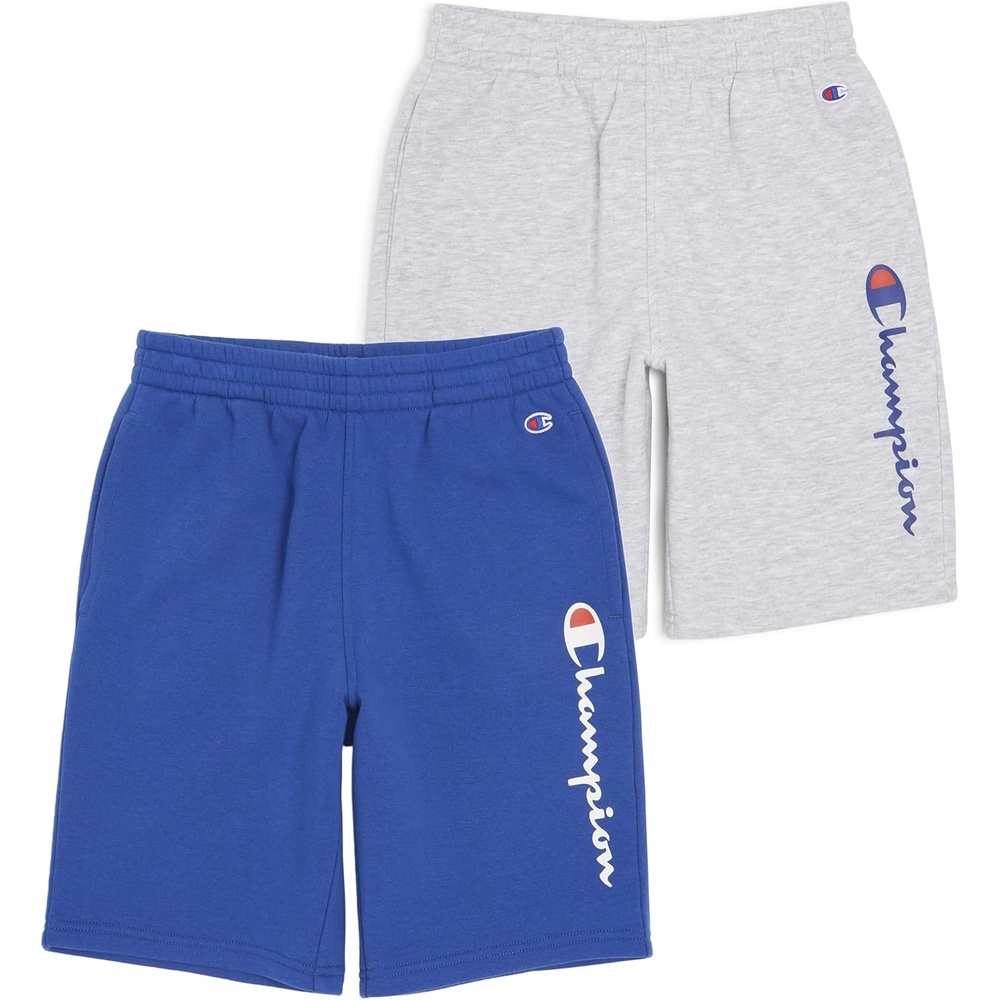 image:imageChampion Boys 2 Pack Signature Fleece Shorts for KidsGrey Heatherblue