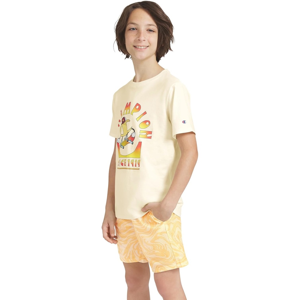 imageChampion Boys 2 Piece Short Sleeve Shirt and Mesh Shorts SetsCream