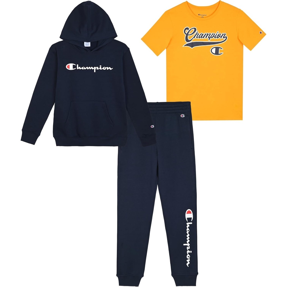 imageChampion Boys 3 Piece Boys Jogger SetNavyyellow