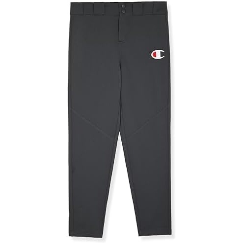 imageChampion Boys Baseball Pants Athletic Youth Performance Pant with Belt Loops and Zip FlyGray