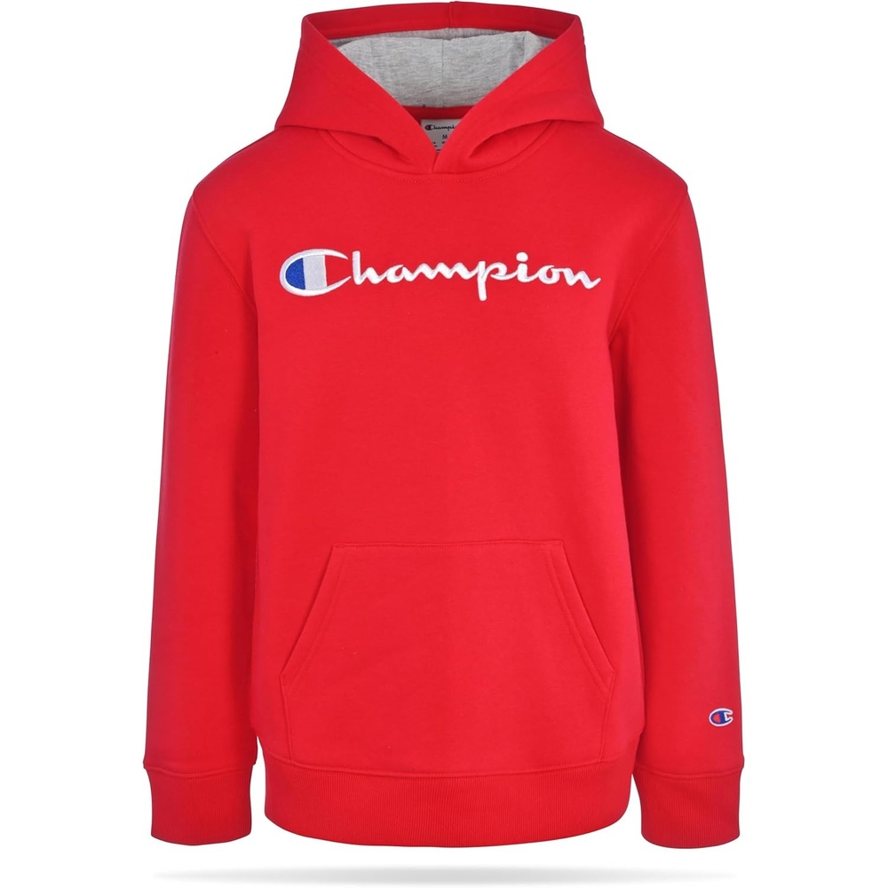 imageChampion Boys Boys Hoodie for Kids Sweatshirt Fleece Youth Pullover With HoodSignature Lychee Red