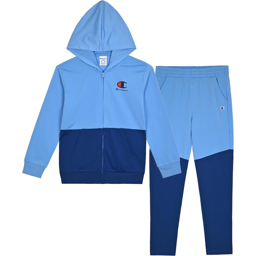 imageChampion Boys Jogger Set Fleece Hoodie and Sweatpants TracksuitPlacid Blue
