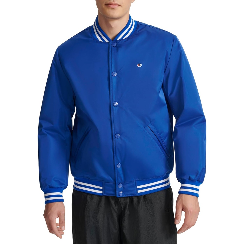 image:imageChampion Mens Logo Stripedtrim Varsity JacketSurf the Web