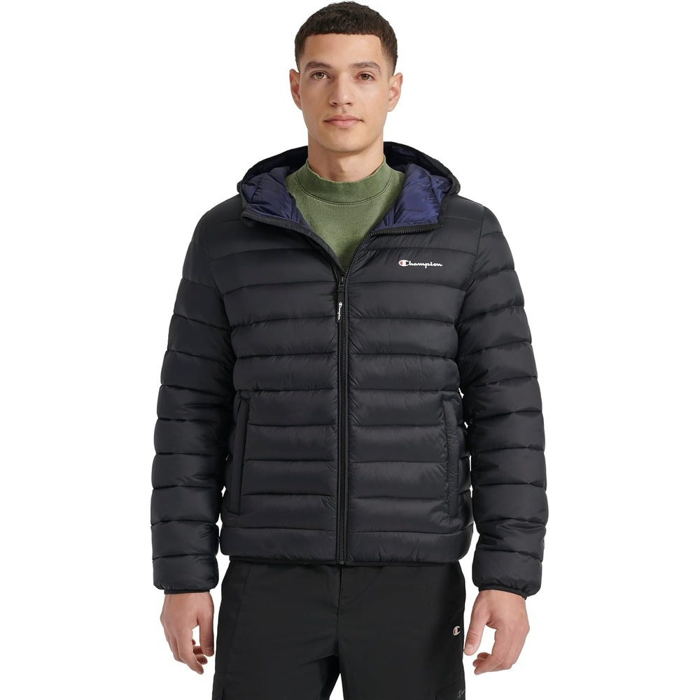 image:imageChampion Mens Performance Lightweight Puffer Jacket With HoodBlack